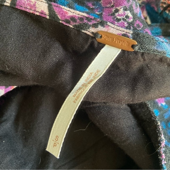 Free People Blue Floral Josie Deep V Neck Mini Dress - Picture 3 of 10